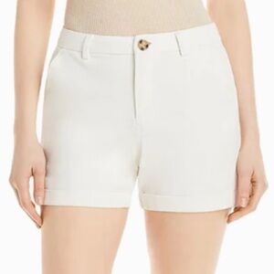 Three Dots Samona High Waisted Solid Denim Shorts White size XL